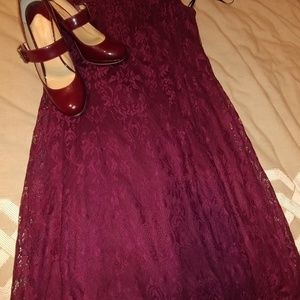 Burgundy Lace Dress